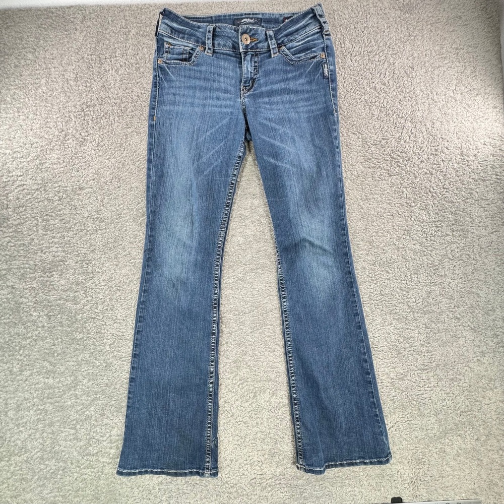 Silver Jeans Co Suki Mid Boot Jeans 30x32 Medium Wash Super Stretch‎ *FLAW